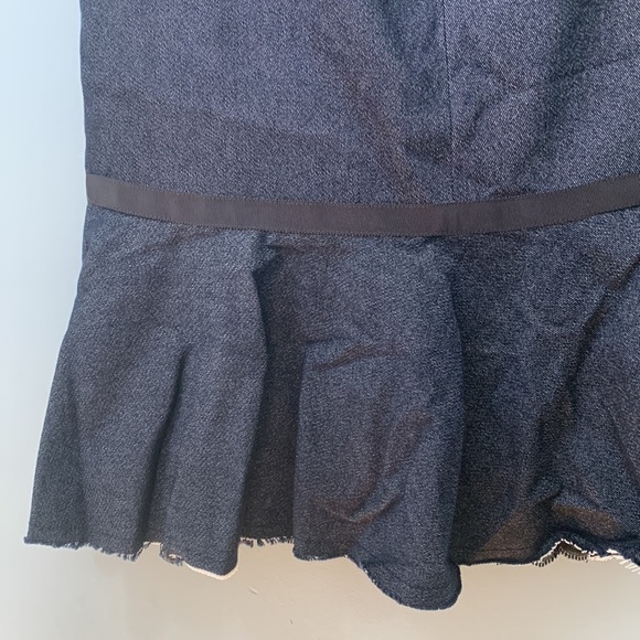 Trina Turk LA | Mermaid Lace Flared Peplum Ruffle Denim Fully Lined Midi Skirt 4 - Picture 13 of 16